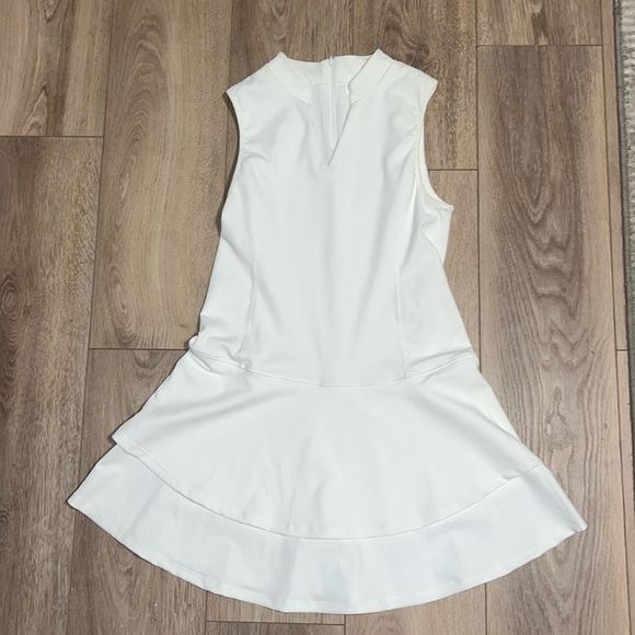 TCEC Size L White Mini Ribbed Athletic Dress - Picture 1 of 6